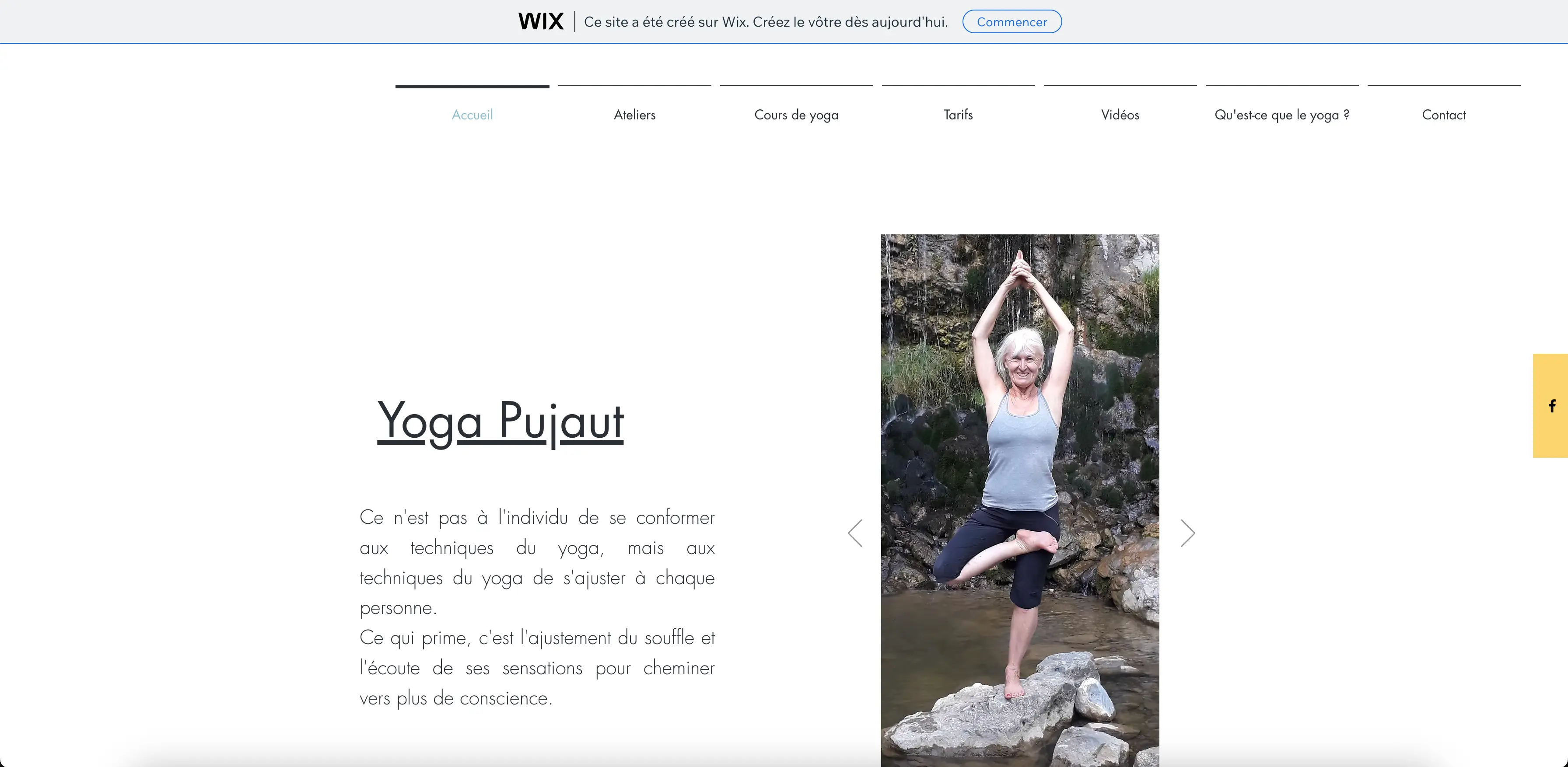 Aperçu du site Yoga Pujaut